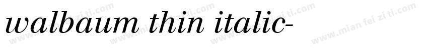 walbaum thin italic字体转换